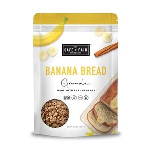 Safe + Fair Banana Bread Granola, Gluten Free, Vegan, Non‎ GMO, 12 oz-Sealed